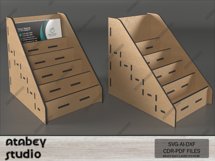 Business card holder - Card Organizer Wood Cut display Stand Product Image 3