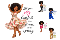 Glam Black Girl Inspirational PNG Bundle Product Image 3