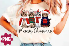 Cute Christmas Cats Meowy Christmas Png Product Image 2