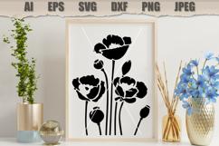 Stencil Poppy Flowers Product Image 3