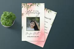 Watercolor Floral Funeral Prayer Card, Wod and Psd Template Product Image 2
