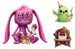 Birthday Creepy Monster Clipart Bundle Product Image 3