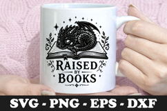 Raised By Books Sleeping Dragon Reader SVG Design Product Image 1