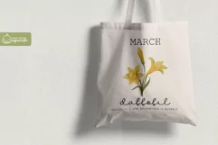 Birth Month March Flower Watercolor Clipart Sublimation Product Image 3