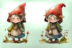 Girl gnome watercolor PNG clipart Sublimation Design Product Image 3