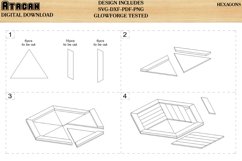 Hexagon Tray SVG file, Wooden Wall Decor laser cut template Product Image 3