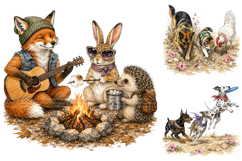 Watercolor Beach Camping Animal Clipart Product Image 3