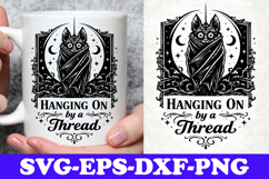 Hanging On By A Thread Bat Gothic SVG Design Product Image 1