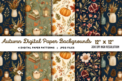 Autumn Digital Paper Backgrounds JPG Product Image 1