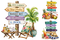 Watercolor Tropical Directional Sign PNG Product Image 3