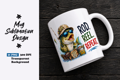 Rod Reel Repeat Funny Fishing Sublimation PNG Product Image 1