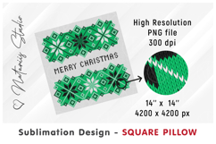 2 Cozy Christmas Knitted Designs - Sublimation Square Pillow Product Image 3