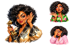 Funny Sassy Black Women Self Care Clipart Product Image 3