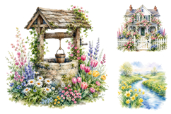 Watercolor Spring Garden Clipart Bundle, Floral PNG Product Image 3