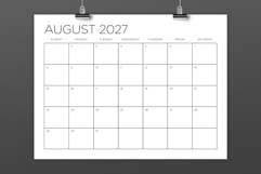2027 12 x 9 Thin Sans Serif Calendar Template Product Image 3