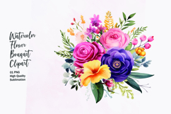 Watercolor Floral bouquet clipart sublimation Product Image 1