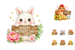 Baby Animal Mother’s Day Clipart Bundle Product Image 3