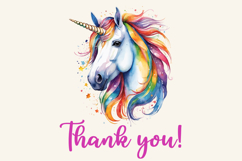 Set of 9 Unicorns in Flowers Watercolor Vector Product Image 3