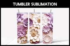 9 3D Violet Tumbler Sublimation |3D Flowers Tumbler Wrap Product Image 4