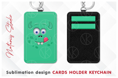 6 Funny Monster Designs - Cards Holder Keychain Product Image 3