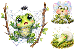 Funny Watercolor Frog Clipart Bundle Product Image 3