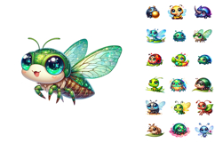 Kawaii Baby Bugs PNG Bundle, Spring Garden Clipart Product Image 3