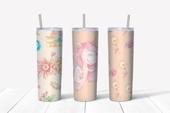 Unicorns sublimation design. Skinny tumbler wrap design Product Image 3