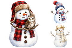 Watercolor Snowman Clipart Bundle, Christmas PNG Product Image 3