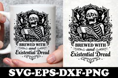 Holy Grounds and Nervous Thoughts Ghost Coffee SVG Design Product Image 1