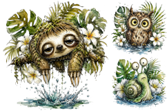 Funny Messy Whimsical Animals Halloween PNG Bundle Product Image 2