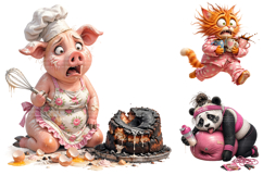 Funny Messy Animals, Mom Life Sublimation PNG Product Image 3