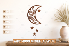 12 Moon Wall Art SVG - Moon Laser cut, Baby Room Home Decor Product Image 4