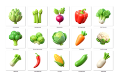 Vegetable PNG Clipart Set 30 Items for Sublimation &amp; Print Product Image 3