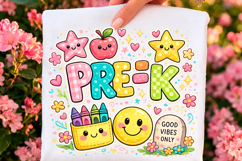 Striped Pre K Back to School Teacher Png Product Image 1