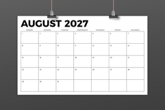 2027 8.5 x 14 Inch Bold Sans Serif Calendar Template Product Image 3