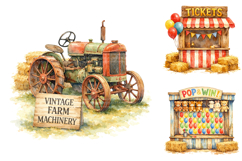 Watercolor County Fair Clipart, Carnival Festival PNG Product Image 3