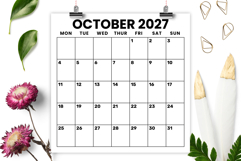 2027 Square 12x12 In Large Number Monday to Sunday Calendar Product Image 4