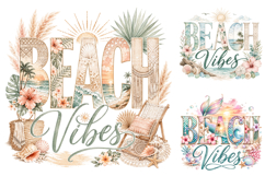 Retro Summer Beach Vibes PNG, Tropical Vacation Sublimation Product Image 3