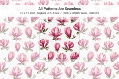 Pink Magnolia Watercolor Pattern Set Product Image 3