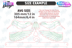 Flying Mobile Laser Cut Design, Wooden Flying Hummingbird Product Image 4