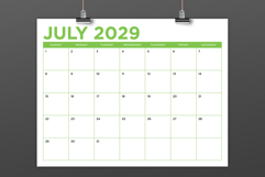 2029 8.5 x 11 Inch Bold Color Calendar Template Product Image 4