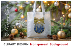 Patchwork Coquette Bow Christmas Ball. Sublimation DTF Print Product Image 3