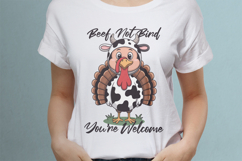 Beef Not Bird Funny Thanksgiving Cow Turkey Product Image 2