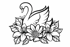 Swan princess svg, swan baby svg, Cricut, Silhouette Product Image 3