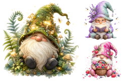 Watercolor Gnome Clipart Bundle, Spring Garden PNG Product Image 2