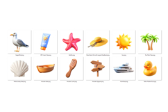 Summer PNG Clipart Set 30 Items for Sublimation and Print Product Image 3