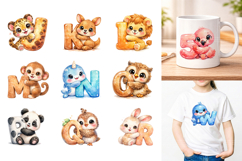 Cute Animal Alphabet Clipart, ABC PNG Product Image 3