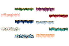 Alcohol Ink Border PNG Bundle, Luxury Watercolor Clipart Product Image 3