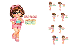 Retro Sassy Pink Glam Girl Sticker PNG Bundle Product Image 3