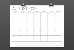 2027 8.5 x 11 Inch Thin Sans Serif Calendar Template Product Image 3